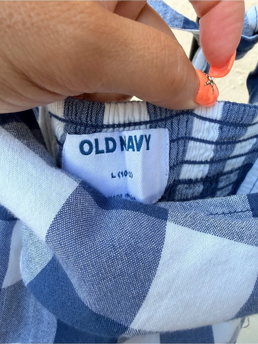 Girls Old Navy Gingham Ruffle Sleeve Dress size: L